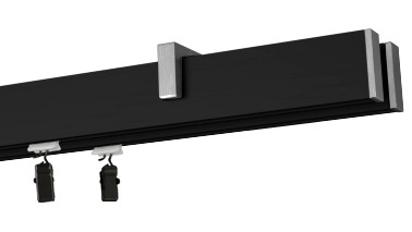 Karnisz 3m Profil - czarny,   wspornik - aluminium