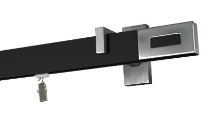 Karnisz apartamentowy 220cm profil - czarny,   wspornik - aluminium