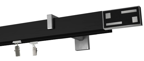 Karnisz apartamentowy Carbo  profil - czarny,   wspornik - aluminium