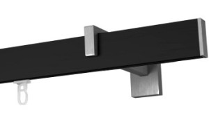 Karnisze pojedyncze  Profil - czarny,   wspornik - aluminium