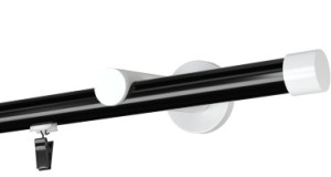 Rullo Ø 19 w kolorze profil - czarny, wspornik - biały