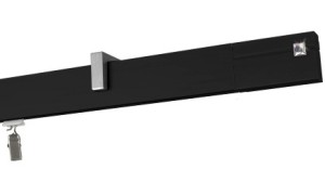 Karnisz apartamentowy Estelle Cristal black (Sufitowy 1 szyna) w kolorze profil - czarny,   wspornik - aluminium