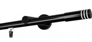 Karnisz pojedynczy standard Malibu czarna Ø 19 w kolorze czarnym 1m