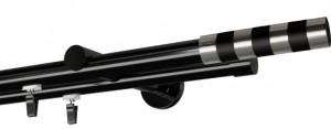 Karnisz podwójny Ø 19 mm czarny - 200 cm